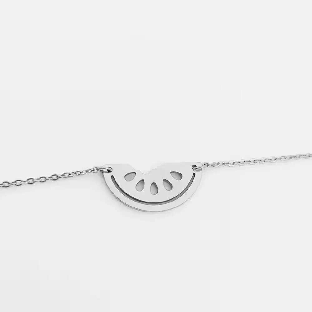 Watermelon Pendant Necklace in Silver